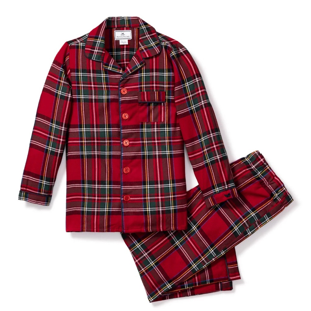 Plaid Red Kids Pajama Set